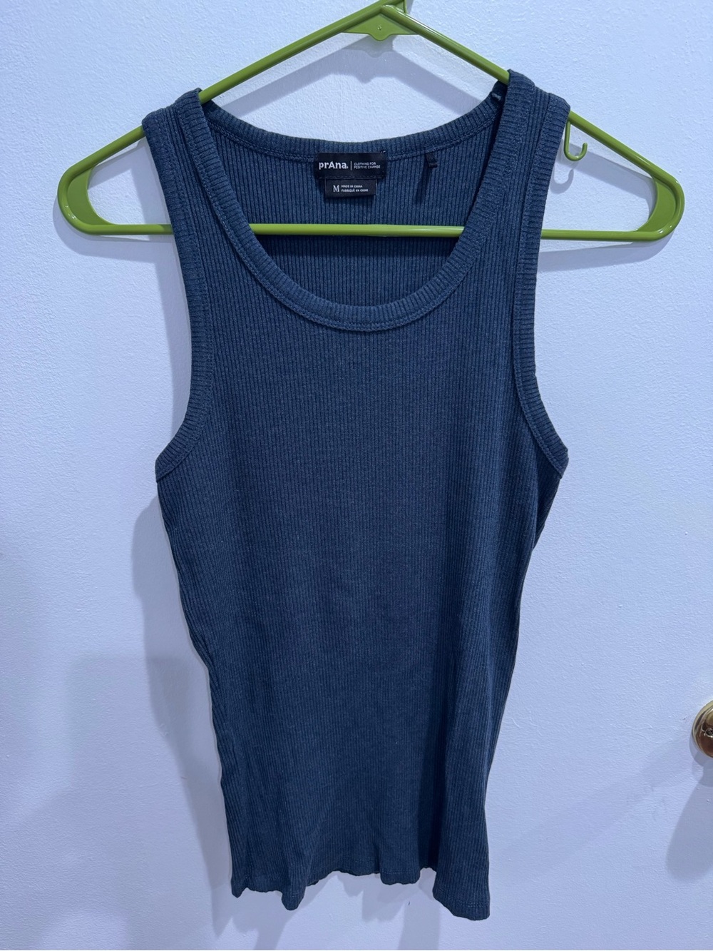 Prana Ribbed Tank Top — Navy